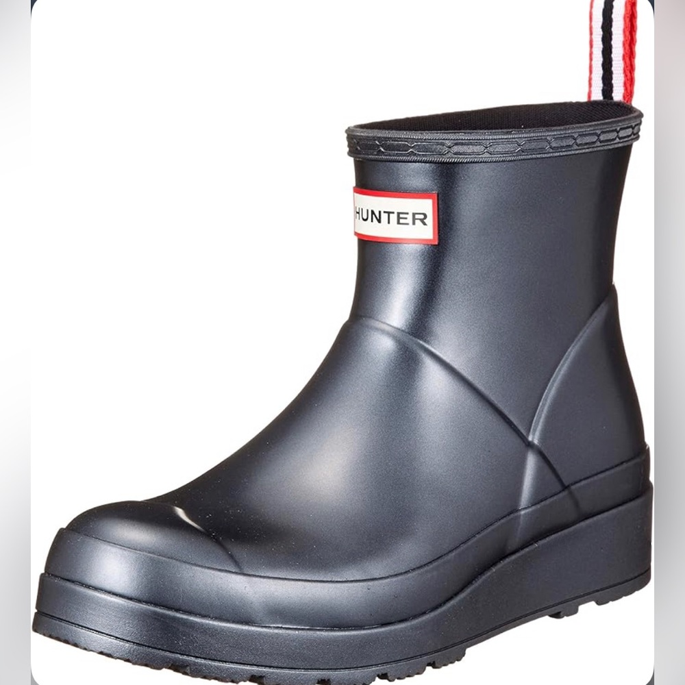 Hunter Play Short Nebula Black Rubber Rain Boots